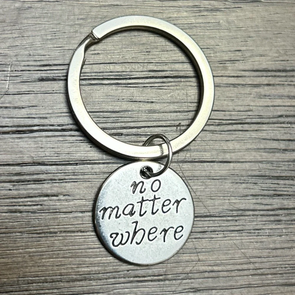 Silver Keychain with Inspirational Charm